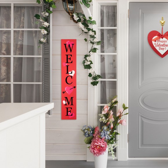Glitzhome Glitzhome 36"H Valentine's Wooden Welcome Porch Sign