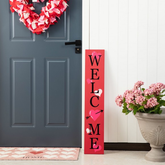 Glitzhome Glitzhome 36"H Valentine's Wooden Welcome Porch Sign