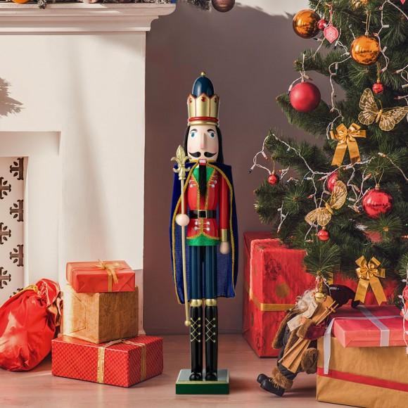 Glitzhome Glitzhome 36"H Wooden Christmas King Nutcracker