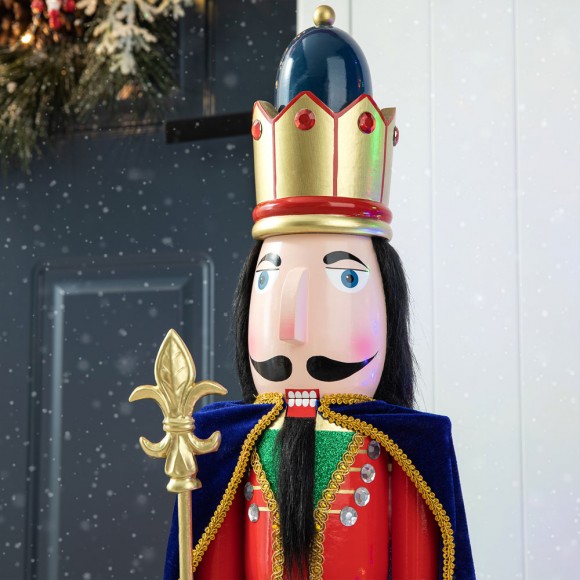 Glitzhome Glitzhome 36"H Wooden Christmas King Nutcracker