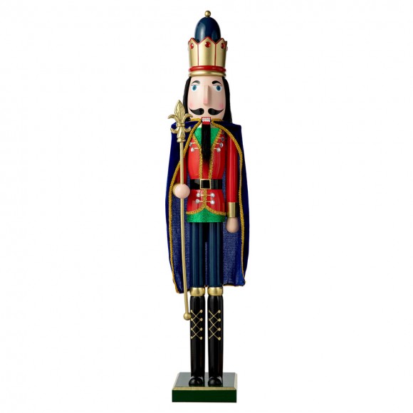 glitzhome Glitzhome 36"H Wooden Christmas King Nutcracker