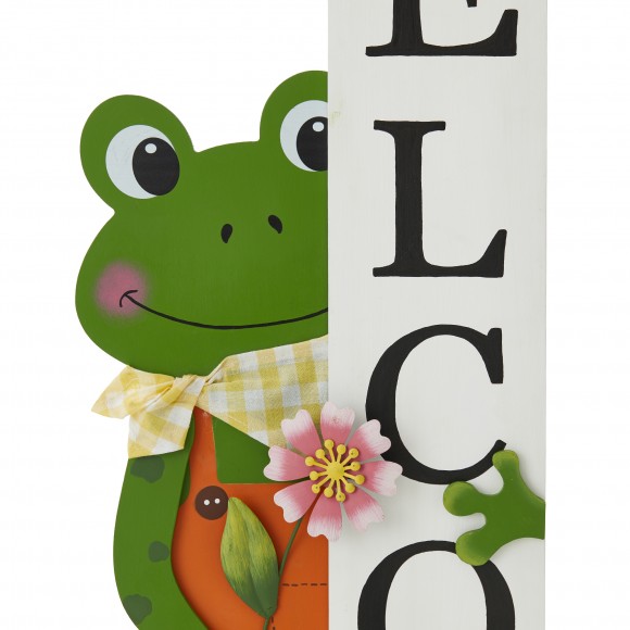 Glitzhome Glitzhome 36"H Wooden Frog Welcome Porch Decor (KD)