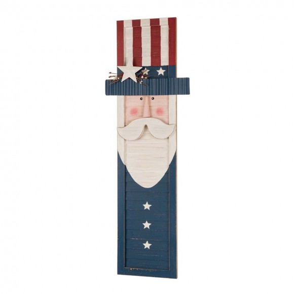 Glitzhome Glitzhome 36"H Wooden/Metal Patriotic Uncle Sam Porch Board Sign