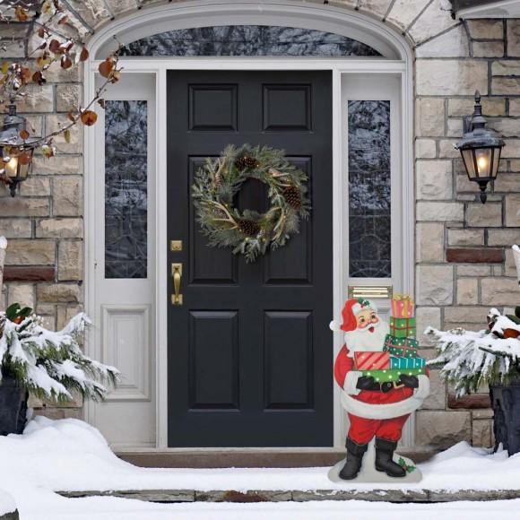 Glitzhome Glitzhome 36"H Wooden Santa Gifts Porch Decor