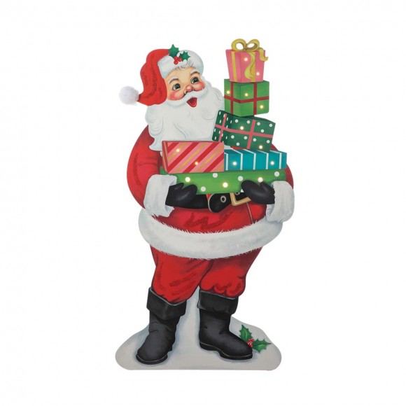 glitzhome Glitzhome 36"H Wooden Santa Gifts Porch Decor