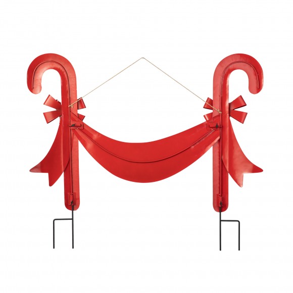 Glitzhome Glitzhome 36"L Christmas Metal "Merry Christmas" Candy Cane Yard Stake Or Wall Decor(KD Two Function)