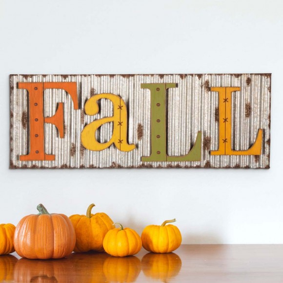 Glitzhome Glitzhome 36"L Fall Metal Sign Hanging Decor