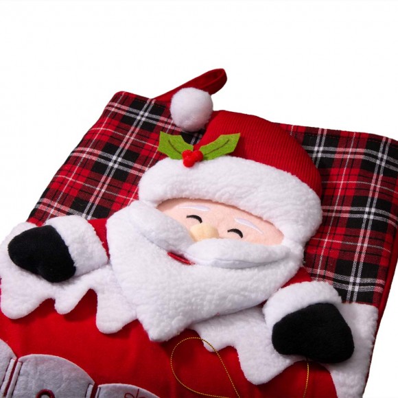 Glitzhome Glitzhome 36"L Felt 3D Santa Oversized Count Down Stocking
