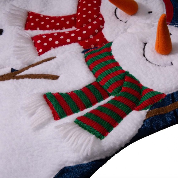 Glitzhome Glitzhome 36"L Velvet 3D Snowman Oversized Stocking