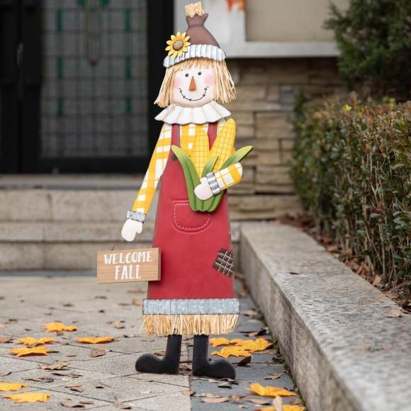 Glitzhome Glitzhome 37.25"H Metal Scarecrow Yard Stake/Standing/Hanging Sign Decor (Three Function)