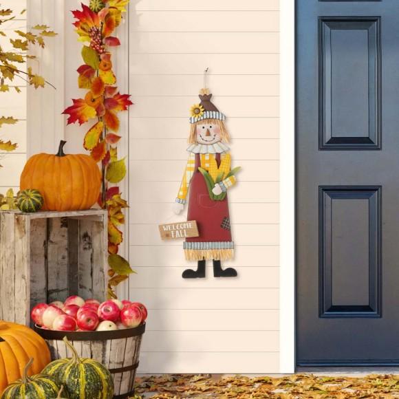 Glitzhome Glitzhome 37.25"H Metal Scarecrow Yard Stake/Standing/Hanging Sign Decor (Three Function)