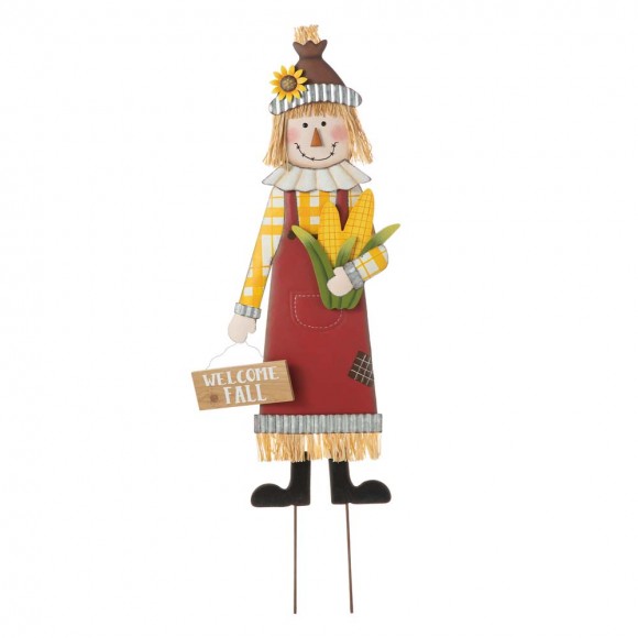 glitzhome Glitzhome 37.25"H Metal Scarecrow Yard Stake/Standing/Hanging Sign Decor (Three Function)