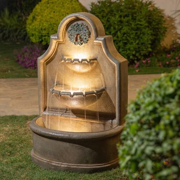Glitzhome Glitzhome 37.25"H Oversized Antique European Style 3-Tier Polyresin Outdoor Fountain With LED Light And Pump