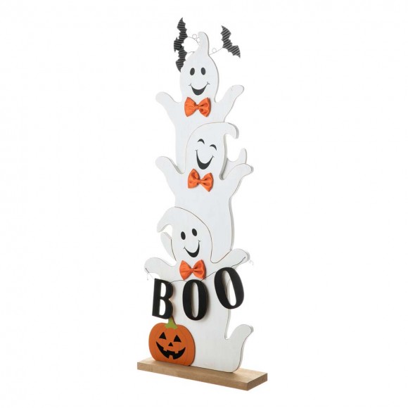 Glitzhome Glitzhome 37.5"H Halloween Wooden Stacked Ghost Porch Decor