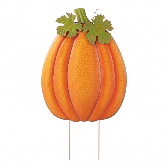 glitzhome Glitzhome 37.75"H Fall Metal Embossed Glitter Pumpkin Yard Stake