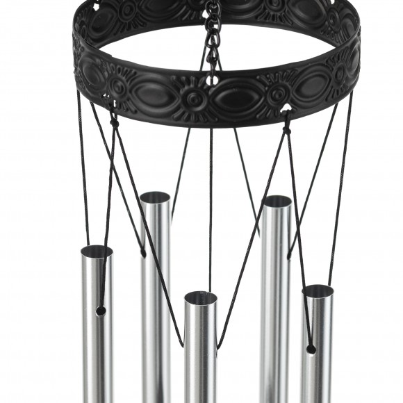 Glitzhome Glitzhome 37"H Solar Lighted Metal And Glass Mosaic Windchime (KD)