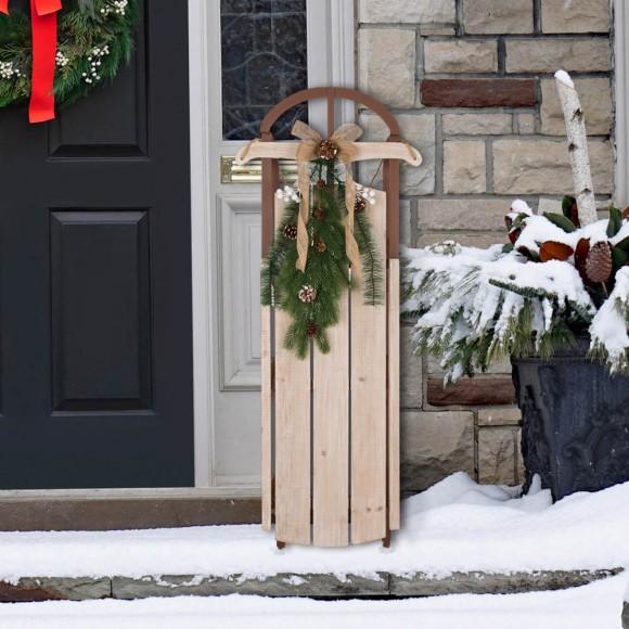 Glitzhome Glitzhome 38.00"H Wooden Sleigh Porch Sign