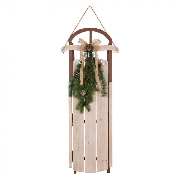 glitzhome Glitzhome 38.00"H Wooden Sleigh Porch Sign