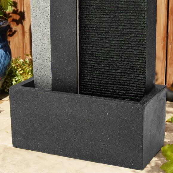 Glitzhome Glitzhome 38.25"H Oversized Morden Textured Surface Polyresin Outdoor Floor Fountain With Pump And LED Light (KD)