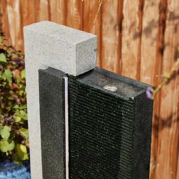 Glitzhome Glitzhome 38.25"H Oversized Morden Textured Surface Polyresin Outdoor Floor Fountain With Pump And LED Light (KD)