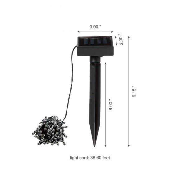Glitzhome Glitzhome 38.6 Ft Solar String Lights With 100 LEDs