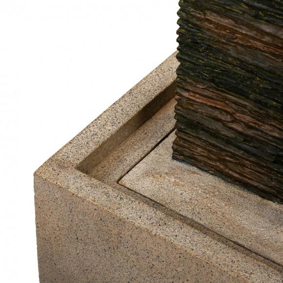 Glitzhome Glitzhome 38.75"H Oversized Low Garden Wall Polyresin Outdoor Fountain With LED Light And Pump