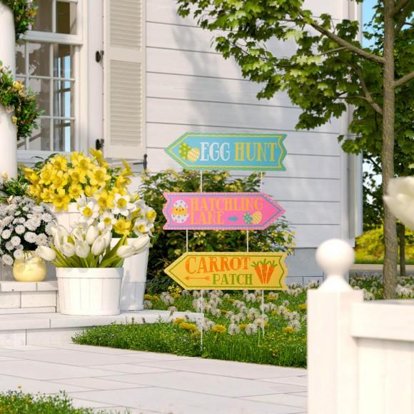 Glitzhome Glitzhome 38"H Easter Metal Yard Stake Or Wall Décor Set Of 3