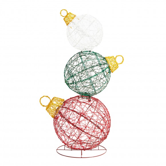 Glitzhome Glitzhome 39.25"H Lighted Christmas 3D PVC Stacked Ornaments Outdoor Décor With 760 Green LED Lights (KD)