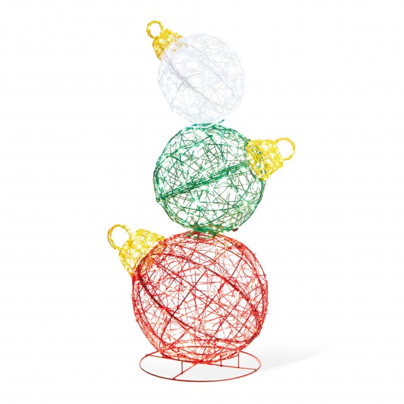 glitzhome Glitzhome 39.25"H Lighted Christmas 3D PVC Stacked Ornaments Outdoor Décor with 760 Green LED Lights (KD)