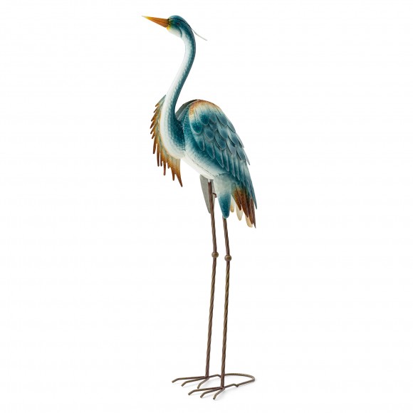 glitzhome Glitzhome 39.25"H Metal Standing Crane Garden Statue with Stakes (KD)