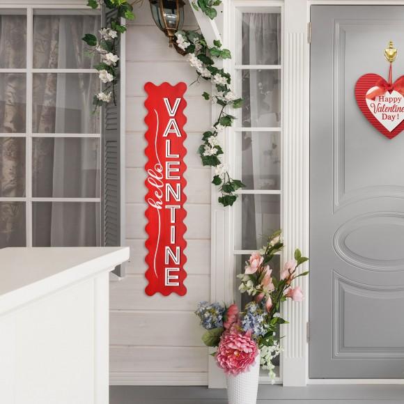 Glitzhome Glitzhome 39.25"H Valentine's Wooden HELLO VALENTINE Porch Decor