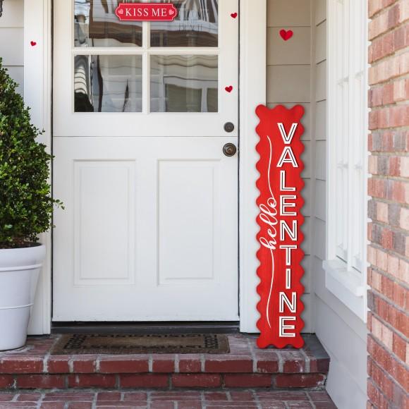 Glitzhome Glitzhome 39.25"H Valentine's Wooden HELLO VALENTINE Porch Decor