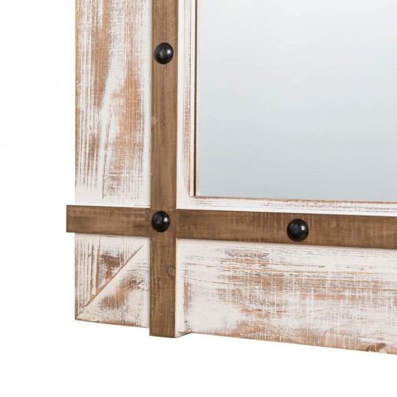 Glitzhome Glitzhome 39.50"H Oversized Farmhouse Wood Wall Mirror