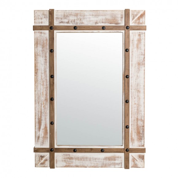 glitzhome Glitzhome 39.50"H Oversized Farmhouse Wood Wall Mirror