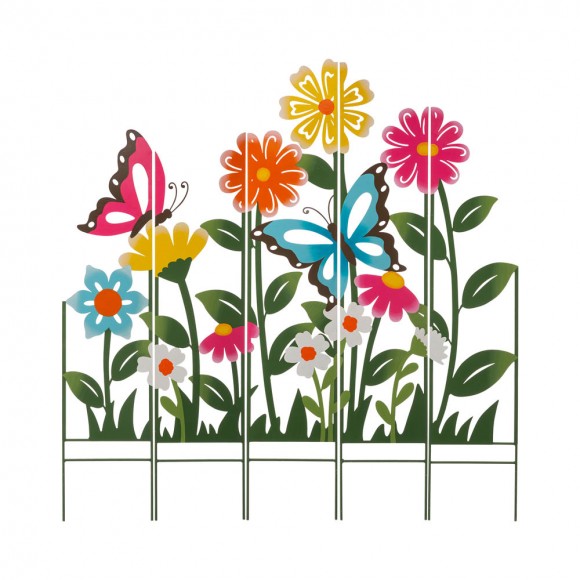 glitzhome Glitzhome 39.75"H 5 Pieces Metal Flowers Silhouette Yard Stake