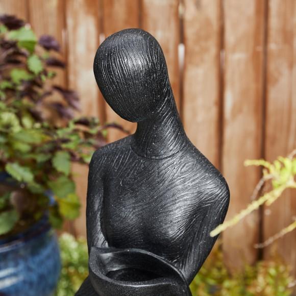 Glitzhome Glitzhome 39.75"H 5-Tiered Modern Abstract Women Sculpture Polyresin Outdoor Fountain With Pump And LED Light (KD)