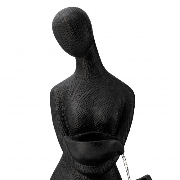 Glitzhome Glitzhome 39.75"H 5-Tiered Modern Abstract Women Sculpture Polyresin Outdoor Fountain With Pump And LED Light (KD)