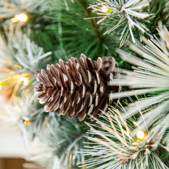 Glitzhome Glitzhome 3FT Pre-Lit Pinecones And Red Berries Artificial Christmas Swag With 50 Warm White Lights And Timer