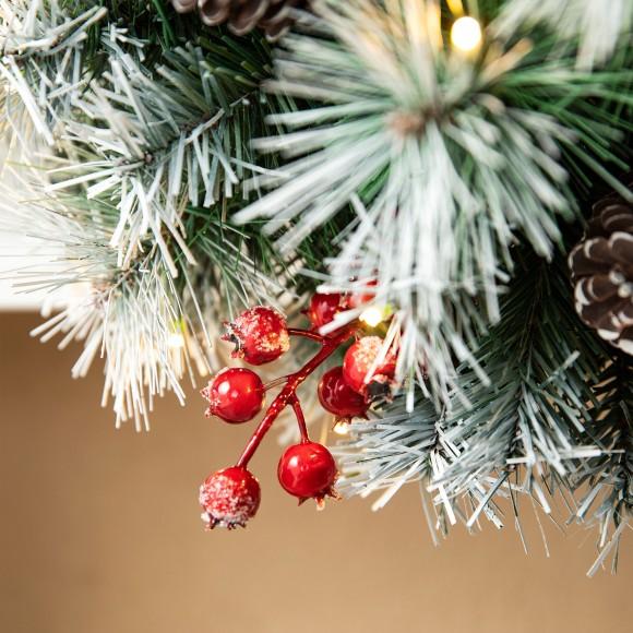 Glitzhome Glitzhome 3FT Pre-Lit Pinecones And Red Berries Artificial Christmas Swag With 50 Warm White Lights And Timer