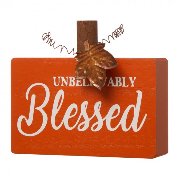 Glitzhome Glitzhome 3PK Fall Wooden Pumpkin Table Decor Set