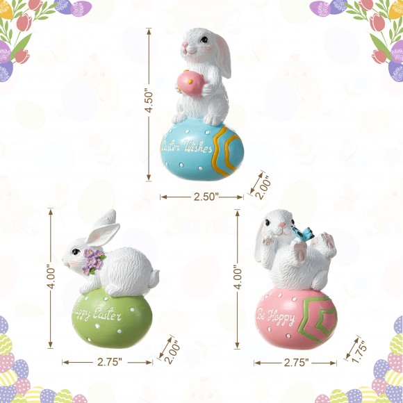 Glitzhome Glitzhome 4.5"H Set Of Three Easter Resin Bunny Table Decor