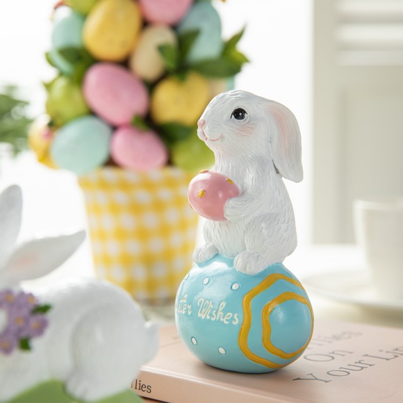 Glitzhome Glitzhome 4.5"H Set Of Three Easter Resin Bunny Table Decor