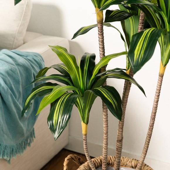 Glitzhome Glitzhome 4.5ft. Faux Dracaena Fragrans Plants In Pot