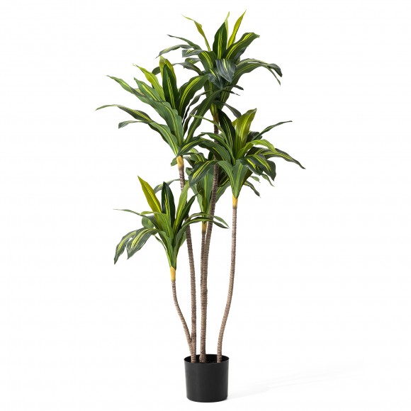 glitzhome Glitzhome 4.5ft. Faux Dracaena Fragrans Plants in Pot