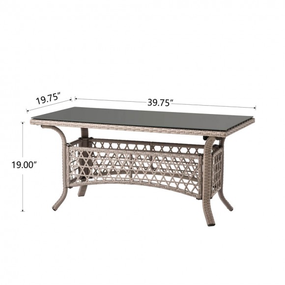 Glitzhome Glitzhome 4 Piece Outdoor Patio Wicker Chair And Table Sectional