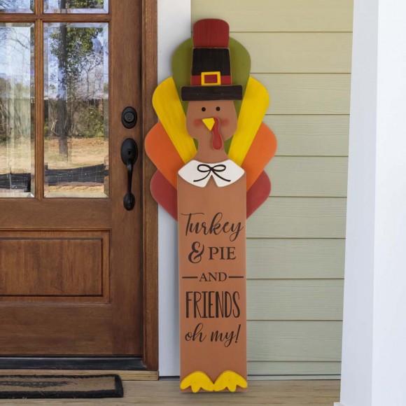 Glitzhome Glitzhome 40.00“H Thanksgiving Wooden Turkey Porch Decor