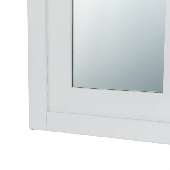Glitzhome Glitzhome 40.16"H Wash White Wooden Cathedral Windowpane Wall Mirror Decor