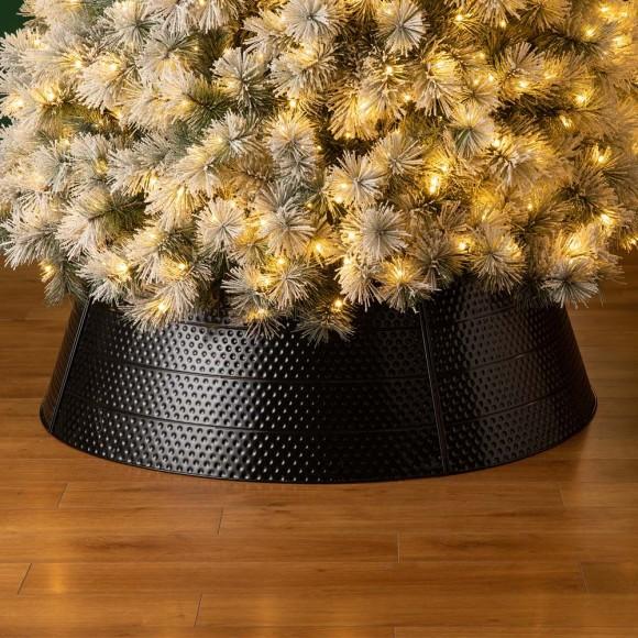 Glitzhome Glitzhome 40.5"D Christmas Black Hammered Metal Tree Collar