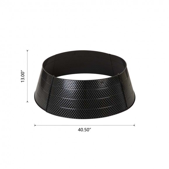 Glitzhome Glitzhome 40.5"D Christmas Black Hammered Metal Tree Collar