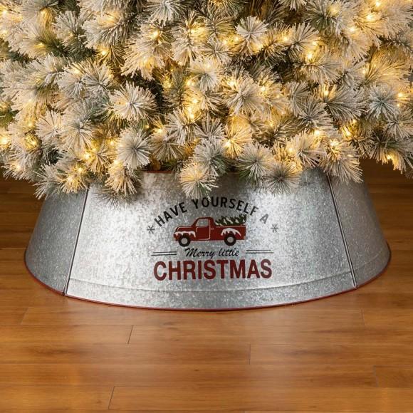 Glitzhome Glitzhome 40.5"D Christmas Galvanized Metal Truck Tree Collar